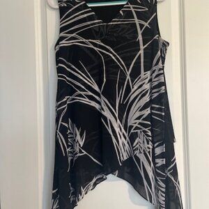 Women's "ALFANI" Brand Sleeveless Sheer Handkerchief Hem Top